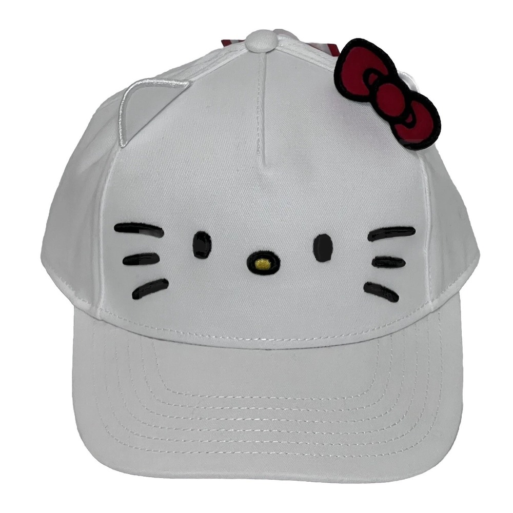 Hello Kitty 3D Face Women Snapback Cap Embroidered Red White Hat One Size